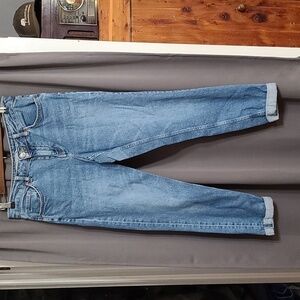 Topshop Moto Lucas Womens Jeans Ankle Cropped Pockets Rolled Hem 28x32?EUC READ